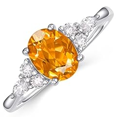 s925 silver plated white gold-11.Citrine