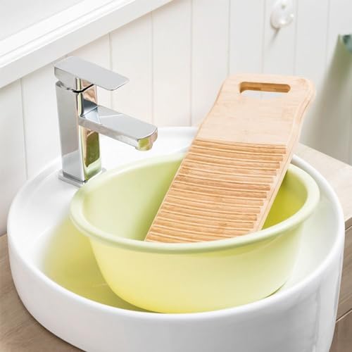 Tabla de fregar de madera para manchas difíciles fácil de almacenar 4