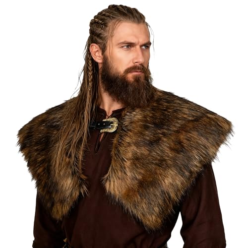 Bufanda vikinga de piel sintética keland para eventos medievales y rol