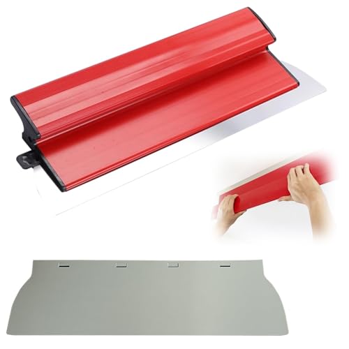 Ensemble Spatule Enduit, 40 cm Acier Inoxydable Couteau a Enduire, avec Lame, Plaquiste Outillage, Couteau Enduit pour le Plâtrage de Plafond, le Plâtrage de...