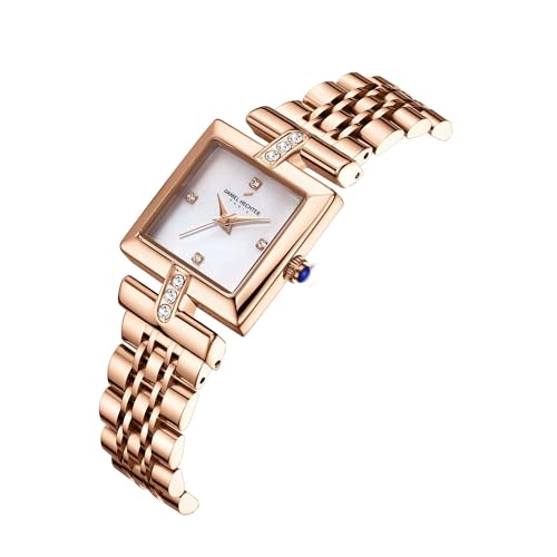 Image of Daniel Hechter Paris Cambon Collection Luxury Watch for Women with Square Dial, Crystal Accents and Stainless Steel Strap