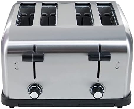 Clivia Commercial Toaster for Restaurant, 4 Slice Toaster,Commercial Bread Heating Machine, Automatic Pop-Up,Stainless Steel Bread Ovens,Silver