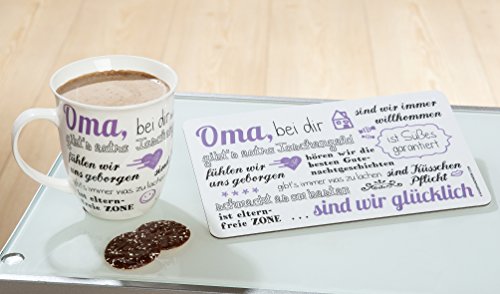 1x Brettchen Oma bei dir... Melamin Breite 23,5 cm, Geschenk,...