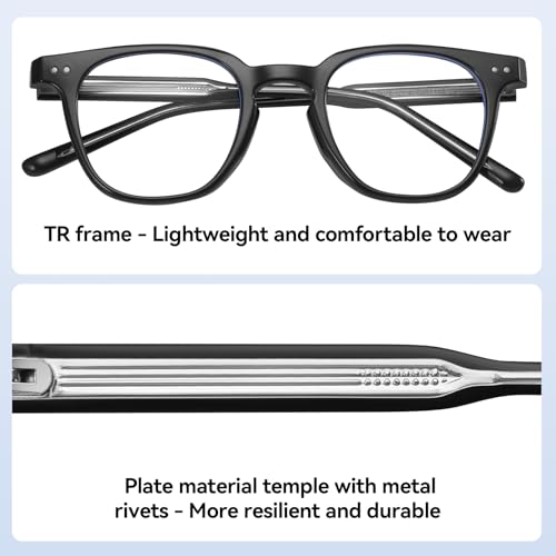 Image of Dollger Square Blue Light Blocking Glasses Women Men Computer Eyeglasses Fashion Light Weight TR90 Blue Light Glasses