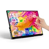 Topmonitor Portable Monitor Touchscreen 15.6' 1080P FHD IPS, 10-Point Touch Travel Gaming Display with Dual Speakers & Kickstand, USB-C HDMI External Screen for Laptop, MacBook, Phone, PS5, Switch