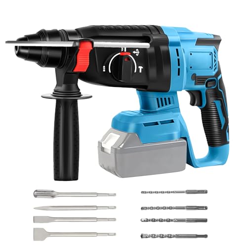 Akku Bohrhammer für Makita Li- Ion Akku 18V, 4-in-1 Bürstenloser Bohrhammer Akku 18v Bohrhammer 26mm (ohne Akkus und Ladegerät)