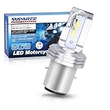 SUPAREE BA20D H4BS バイク用LEDヘッドライト HI/LO切替 ファンレス 車検対応 LEDバルブ AC＆DC兼用 CSP1860チップ搭載 18W 6500k ホワイト 無極性 1個入り