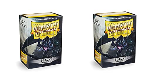 Protection de carte Dragon Shield Noir classique 100 carats lot de 2 format standard TCG