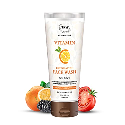 Image of TNW-The Natural Wash Vitamin C Face Wash - 100ml | Enriched with Niacinamide, Orange Peel & Tomato Extracts | Face Wash For Glowing, Refresh & Toned Skin | All Skin Types | Facewash For Men & Women