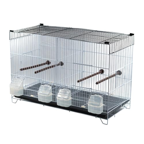 Jaula Metálica para Pájaros con Comedero - Jaula de Criar Color Aleatorio (SOY0195 Negro)