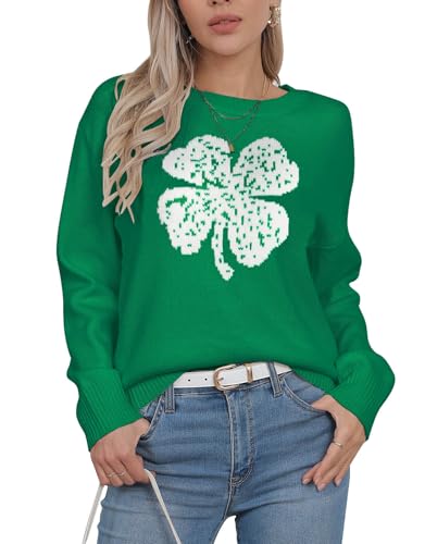 Image of Womens American Flag Sweater Crew Neck Casual Pullover Sweater