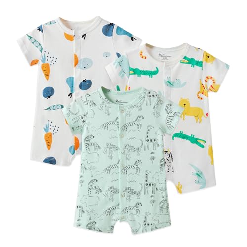 100% Cotton Baby Boy Rompers (3-Pack)