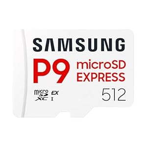 Samsung P9 Express – Tarjeta microSD Express, tarjeta de memoria microSDXC de 512 GB, hasta 800 MB/s, para Nintendo Switch ™ 2, (MB MK512T/AM)