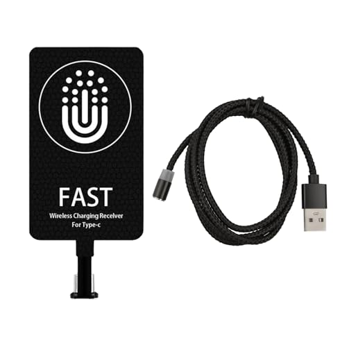 Type C Wireless Charging Receiver, 10W 5V/2A Fast Wireless Charger Adapter, Wireless Charger Receiver Chip Suitable for Android Cell Phones