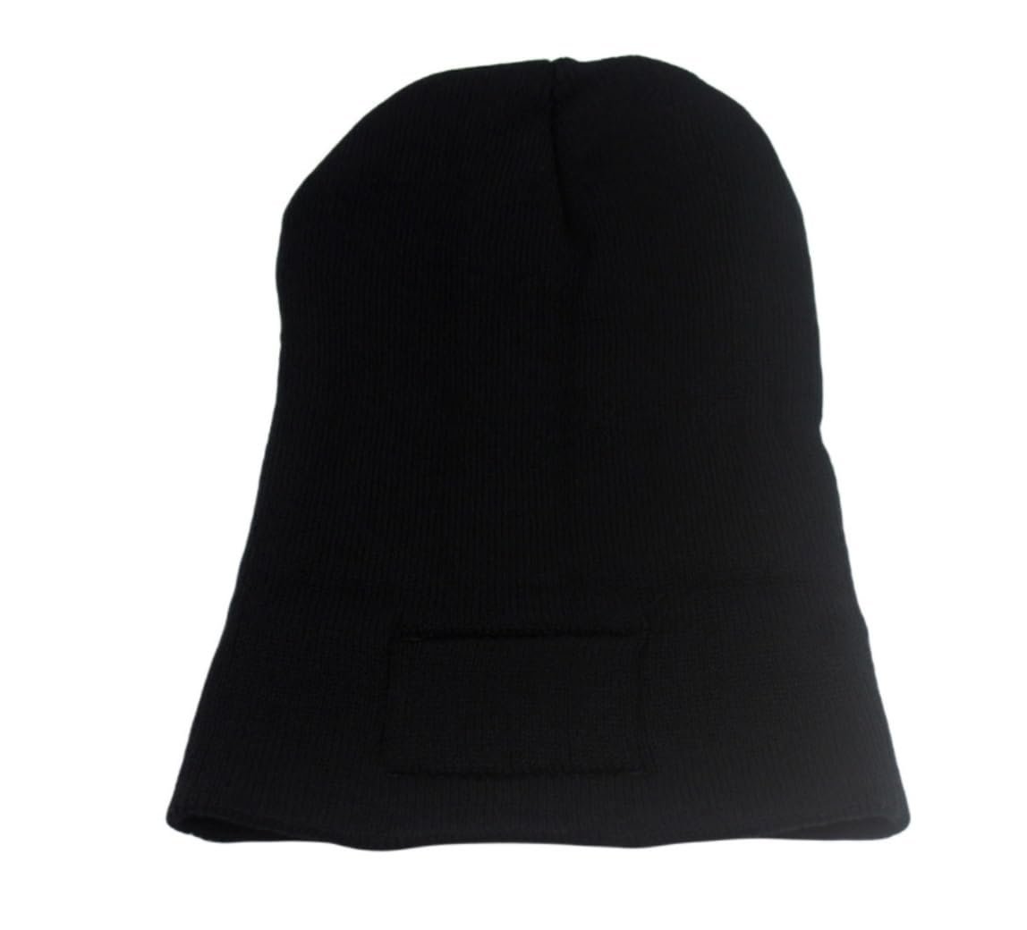 Bonnet Hiver Bonnet Chapeaux Chaud Chunky Câble Tricot Chapeau Slouchy Crâne Casquette pour Femmes Et Hommes Noir Violet Orange Bonnets Chaud(Black)