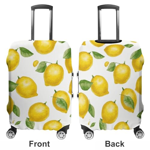 Travel Luggage Cover Suitcase Protector Yellow Lemon Elastic Washable Stretch Suitcase Protector Anti-Scratch Travel Suitcase Cover Fit 18-32 Inch Luggage3