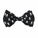 Luxury Divas Skull & Cross Bones Black White Men's Bow Tie