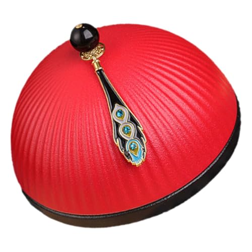 TOYANDONA Cenicero Oficial de Cerámica Tapa, Decoración Vintage Creativa en Forma de Sombrero Rojo, Accesorio Funcional para Oficina y Sala, Adorno de Cenicero Práctico y Decorativo
