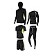 GYUANLAI Conjuntos de chándal para Hombre Conjunto de Traje Deportivo Elástico de Secado rápido Transpirable Cremallera Suave Running Gym Fitness Sport Sweatsuit Conjunto de 5 Piezas Verde XL