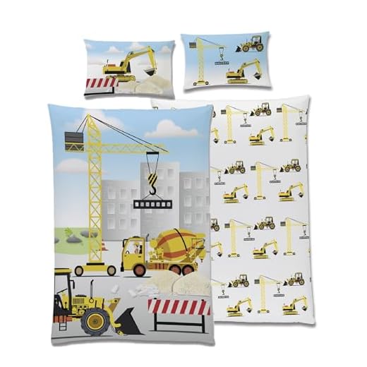 TexIdea süße Bagger Kleinkind-Bettwäsche Set, Wende-Motiv, Bett-bezug 100 x 135 cm, Kopfkissen-bezug 40 x 60 cm,100% Baumwolle Baustelle 8 TexIdea süße Bagger Kleinkind-Bettwäsche Set, Wende-Motiv, Bett-bezug 100 x 135 cm, Kopfkissen-bezug 40 x 60 cm,100% Baumwolle Baustelle