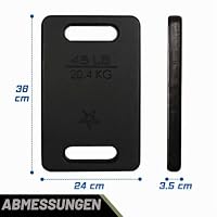 Yes4All CMJ4 Gusseisen Ruck Plate Gewichte, 20,4 KG | 45 PFUND, Schwarz - Einzeln – Ansicht 2