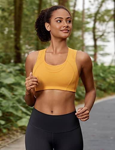Image of SYROKAN Sports Bras for Women High Support Mesh Full Coverage Racerback Wireless No Bounce Running Bras