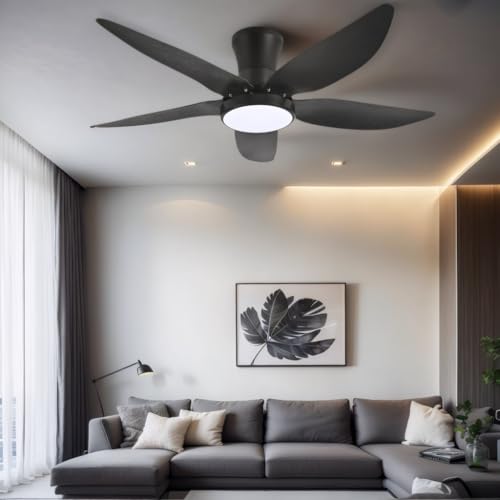Anyeark Ceiling Fans with Lights, Low Profile Ceiling Fan Light and Remote/APP Control, 6 Speeds Adjust, LED Dimmable 3 Color Changing, Modern Flush Mount Fandelier Ceiling Fan for Bedroom - image 7