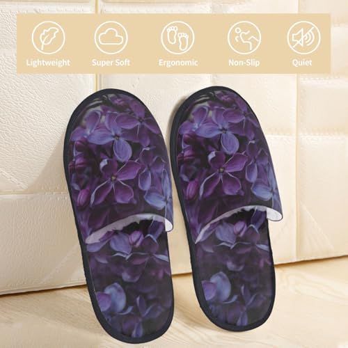 Lilac Print Women Slippers Home Furry Shoes Keep Men Couples Shoes Warm For Women-3