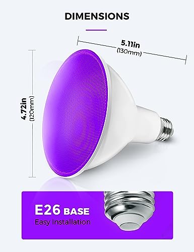 Image of L LOHAS LED Purple Flood Light Bulbs, PAR38 LED Flood Light Outdoor