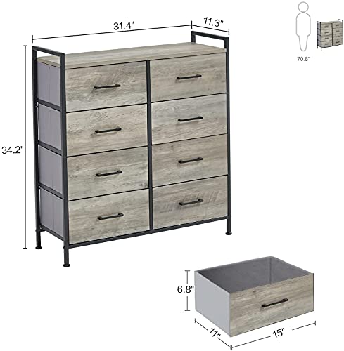 LINSY HOME Dresser with 8 Drawers, Wood Top Dresser for Bedroom, Large Capacity Dressers Organizer Chest of Drawers for… - Image 8