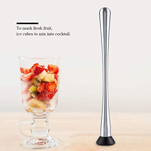 Long Stainless Steel Cocktail Muddler, 11Inch Professional Drink Muddler Bar Cocktail Muddler Fruit Mixer Diy Drink Wine Barware Tool #TOP1