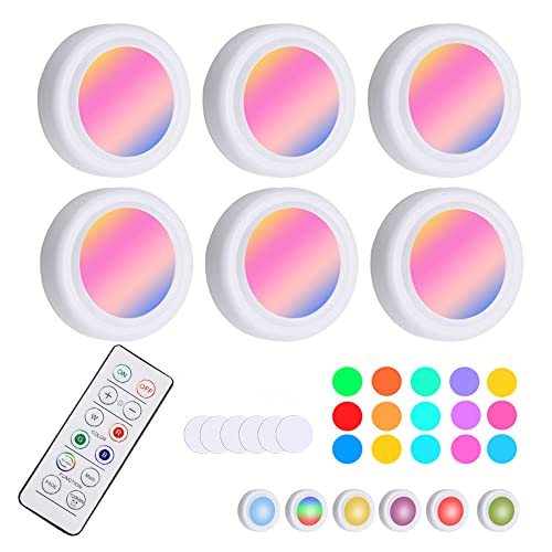 Relogeuhr LED-Nachtlicht, Fernbedienung 16-Farben-RGB-Timing-Dimm-Hahnlicht, Schlafzimmer-Nachttisch-Sensorlicht, Geeignet für Babyzimmer, Treppenkorridor, Schlafzimmer, Wohnzimmer (6 lumières) Cover