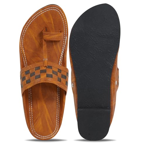Image of DFR Ethnic Sandals For Boys Men, Comfortable Men's Rajasthani Slipper Chappals
