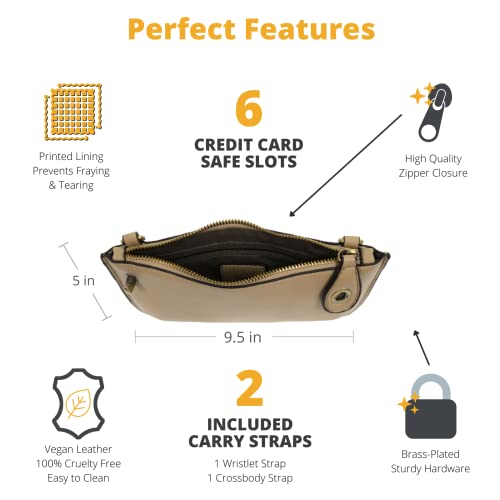Image of Joy Susan Women's Fashion Purse Mini Crossbody Wristlet Clutch Handbag - Beech Wood