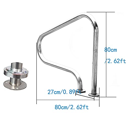Barandilla para piscina acero inoxidable 2 piezas con mango azul 4ft miniatura 5