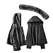 DSGYU Women Jackets Leather Coat Female Detachabl Collar Motorcycle Top Women's Leather Jacket Hooded (Color : Black, Size : S Code)
