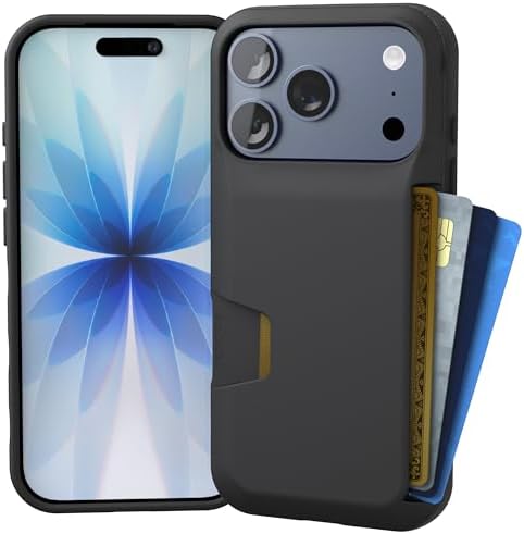 Smartish® iPhone 17 Pro Wallet Case – Wallet Slayer Vol. 1 [Slim + Protective] Credit Card Holder – Drop Tested Flip Hidden Card Slot Cover for Apple iPhone 17 Pro – Black Tie Affair