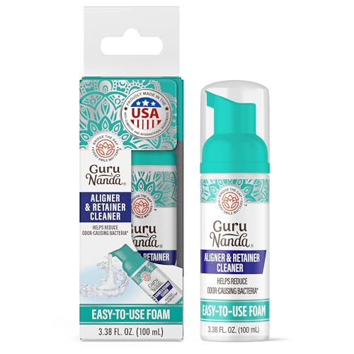 GuruNanda Aligner & Retainer Cleaner Foam Gentle Cleaning for Aligners Retainers Veneers & Mouthguard Helps Neutralize Odors Ideal for Daily Use 100 ml