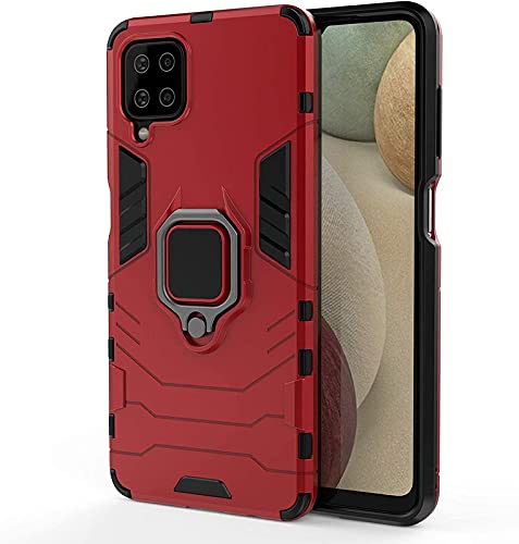 FitSmart Protective Rugged Hybrid Robot Armor Hard Back Cover with Ring Kickstand Case for Samsung Galaxy A12 - Red (B09FB1YC9X) Amazon Price History, Amazon Price Tracker