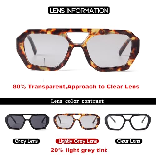 Image of ADE WU Rectangle Sunglasses for Women Men Retro 90s Sunglasses Trendy Black Tortoise Shell Glasses Y2K