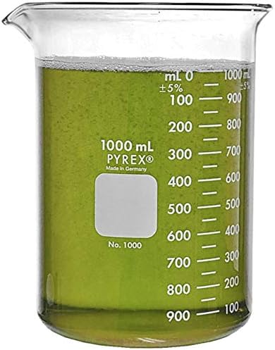 Pyrex Glass Griffin Beaker, Low Form, Measuring, 1,000 mL