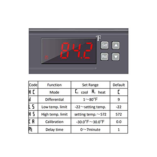 Ketotek Kt8230 Digital Temperature Controller Thermostat Regulator 120Vac 30A Fahrenheit -22~572℉ Heating Cooling For Incubator Brooder Refrigerator Fermenter Greenhouse Reptile #TOP3