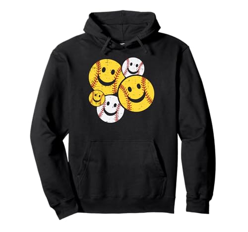 Happy Baseball Faces Sports Player Coach Hommes Femmes Garçons Enfants Sweat à Capuche
