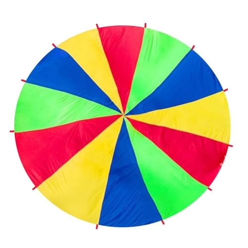Parachute for Kids with Handles, Easy Grip Parachutes with 12 Continuous Handle, for Tent Cooperative Games, You Can Also Use it for Trampoline Cover Picnic Mat Furniture Cover