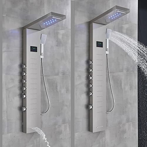 Panel de ducha LED con cascada y jets de masaje miniatura 3