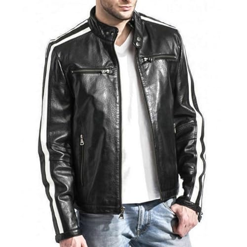 ZEEMAM Leon Resident-Evil Kennedy Motorcycle Men's Leather Jacket, Fast Delivery3