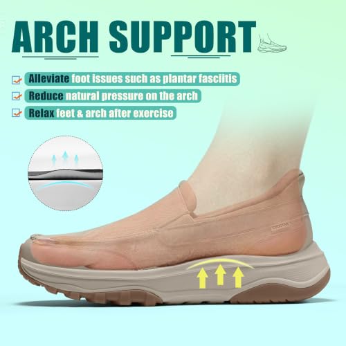 Image of Coostar Mens Slip On Canvas Loafers Arch Support Walking Orthopedic Shoes