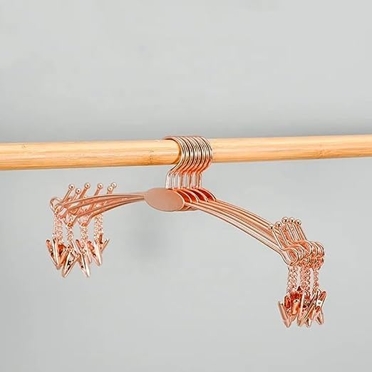 NC (Pack of 5) Metal Underwear, Bra, Bikini Hangers with Non-Slip Clips for Lingerie Shops (Rose Gold)-image-12