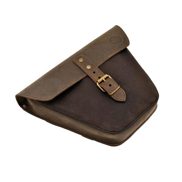 Torba boczna kieszeń na szyję brązowa skóra i bawełna woskowana motocykl motocykl motocykl Royal Enfield Interceptor/Continental GT (Brown Stone) - EX MOTO