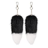 whitefeather 2 Pcs Fox Tail Keychain – Foxtail Fluffy Plush Tail Keychain for Bag Charm, Purse Charm, Cosplay Accessories